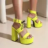 Sandálias Romanas Vintage com Dedo de Peixe Sandálias de Salto Alto Sandálias de Palco Sapatos de Verão 2023 Sapatos Grossos Cadarço Frontal Preto Neutro