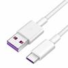 Cabo de Dados Tipo-C Carregamento Rápido 5A Adequado para Carregador de Celular Android Huawei Cabo Única Ponta 1m Branco Cabo de Carregamento