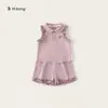 Conjunto de Verano para Niñas Bangxuan con Patrón de Olas, Top sin Mangas y Shorts, Conjunto de Dos Piezas para Bebé, Estilo Verano 2026