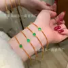 Atacado de fábrica pequeno vermelho departamento material perigoso natural yang jade verde corda vermelha este ano de vida pulseira s925 prata incrustada novo estilo chinês