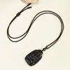 Colgante de obsidiana natural del Buda de la Medicina al por mayor, amuleto de estilo chino para hombres y mujeres, talismán de estatua budista, regalo de joyería