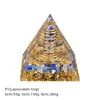 Pirâmide de Bola de Cristal Natural 5/6/8cm Ornamento de Mesa Chakra Cascalho Colorido Pirâmide de Resina Epóxi