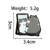 Insignia de Gato de Dibujos Animados con Pelaje de Colores, Broche Lindo para Mirarse al Espejo y Beber Té de Burbujas, Accesorio Animal para Mochila y Ropa