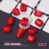 Decoraciones para Uñas con Pedrería Roja de Forma Irregular y Punta Inferior para Año Nuevo, Decoraciones para Uñas con Corazón Torcido Huevo de Paloma Caramelo de Hielo, Pedrería para Uñas al Por Mayor