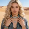 Sombrero de Vaquero Étnico Retro Transfronterizo de Aleación Botas de Vaquero Herradura Cactus Colgante Pulsera de Felpa Multicapa