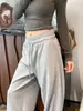 Mascarilla Blanca Ropa Deportiva Mujer 2026 Otoño Invierno Estilo Coreano Caída Pierna Recta Adelgazante Yoga Mochi Casual Pantalones de Chándal Pierna Ancha