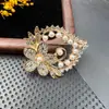 Broche Retrô da Moda Senso Avançado Cravejado de Diamantes Cristal Corsage Alfinete de Luz Anti-fuga Fivela Fixa Acessórios de Vestuário Fivela de Liga