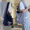 Bolso de Lona Rayado para Mujer 2024 Nuevo Verano Gran Capacidad Bolso para Ir al Trabajo Combinable Bolso de Hombro con una Sola Correa