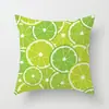 Fronha Fofa Estampada com Frutas de Verão Capa de Almofada para Encosto de Sofá de Sala de Estar de Verão Refrescante Melancia Banana