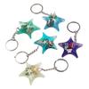 Llavero con forma de estrella de mar con pegamento de resina, pegamento AB creativo, micropaisaje de estrella de mar natural, joyería, recuerdos turísticos al por mayor