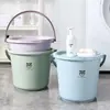 Atacado Drop Shipping Conjunto de Bacia de Lavar e Balde de Plástico para Casa, Armazenamento de Água Portátil, Dormitório, Banho, Lavanderia, Balde Redondo Grande
