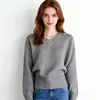 Outono e Inverno 2026 Novo Estilo Estilo Preguiçoso Retrô Design de Gola Malha Simples e Versátil Suéter de Cor Pura para Mulheres