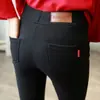 Ropa de Abrigo de Primavera y Otoño Pantalones de Lápiz Delgados Tallas Grandes Leggings Ajustados Pantalones Negros Pequeños Pantalones de Lápiz Ajustados para Mujer Pantalones