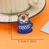 Patch Bordado de Cachorro em Xícara de Chá Desenho Animado, Patch Bordado Fofo, Patch Autoadesivo para Passar a Ferro, Decoração de Fita, Acessórios de Bordado