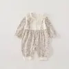 Enterizo A-Class para Bebé Primavera Nuevo Floral Cuello con Volantes Manga Larga para Niñas Body Infantil Ropa para Gatear