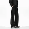 Pantalones Deportivos de Chándal para Hombre Otoño Invierno Moda Estilo Americano Parche Diagonal Curvados Color Sólido de Moda Pierna Ancha