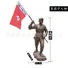 Escultura de Fibra de Vidrio Temática Cultural Roja de Granja Escultura de Figura de Imitación de Cobre Escultura de Guerrero del Ejército Rojo Ejército de Ruta Octava