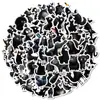56 Novos Adesivos de Grafite de Animais Preto e Branco Fofos Transfronteiriços, Adesivos Criativos de Desenho Animado Sem Repetição para Decoração de Celular e Computador