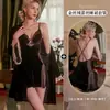 Pijamas Xianyi para Mujer Otoño Sexy de Terciopelo Dorado con Encaje Hueco Tentador Escote en V Profundo Espalda Descubierta Conjunto de Dos Piezas 485