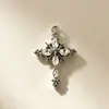 Amor y Redención~Cool Collar Cruz Nieve Primavera/Verano Nuevo Estrella de Cuatro Puntas Lujo Ligero Sensación de Alta Gama Cadena para Clavícula
