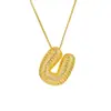 Collar de Letras de Burbuja de Circonita Cúbica de 26 Letras Transfronterizo Europeo y Americano para Mujer, Simple y de Moda, Nicho Versátil, Regalo al por Mayor