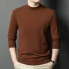 Nuevo Suéter de Lana de Color Sólido de Manga Larga para Hombre, Cuello Alto, Corte Ajustado, Moda Casual, Venta al por Mayor