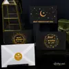 Bendición de Negocios Negra Tarjeta de Felicitación de Gama Alta Exquisita Estampado en Caliente Bendición Literaria Postal de Agradecimiento Tarjeta Pequeña Hecha a Mano DIY