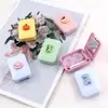 Estojo de Lentes de Contato para Miopia Desenho Makaron Celebridade da Internet Beleza Simples Lente de Contato Estojo Portátil Duplo com Clipe Ventosa Estojo de Cuidados