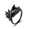 Estilo Punk Europeo y Americano Calavera Calada Calavera Mariposa Anillo Abierto Personalizado Tendencia Corazón Diabólico Anillo Dominante