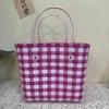 Bolsa Tecida à Mão Grande Capacidade DIY Cesto de Legumes Bolsa de Praia Bolsa de Mão Bolsa de Presente de Feriado Bolsa de Mão Feminina Feita à Mão