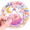 50 piezas de pegatinas de animales de dibujos animados estilo acuarela de cuento de hadas, mascotas lindas como gatitos y zorros, materiales de decoración para funda de teléfono y diario DIY