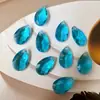 22mm Gota de Agua Galvanizada Iridiscente Agujero Único Doble Cara Forma de Malla Coloridos Accesorios para Joyería DIY Hecha a Mano Materiales para Pulseras