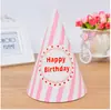 Chapéu de Aniversário Infantil Adulto Crianças Estilo K Papel Desenho Animado Festa de Aniversário Festa Chapéu de Bolo de Aniversário Atacado