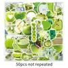 50 Piezas de Pegatinas Estilo Ins de Manzana Verde, Pegatinas Decorativas Lindas, Frescas e Impermeables Estilo Coreano para Diarios y Cuadernos DIY