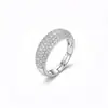Anillo de Lujo Ligero Estilo Francés con Diamantes Completos para Mujer, Circonita Microincrustada, Diseño de Nicho, Sensación de Alta Gama, Versátil, Personalizado, Anillo Abierto de Moda