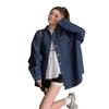 Abrigo corto holgado de mezclilla estilo retro de moda de primavera y otoño con diseño de Hong Kong y Jacquard para mujer