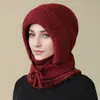 Gorro, Bufanda y Mascarilla Todo en Uno para Mujer, Forrado de Felpa, Cálido, Cortavientos, Gorro de Lana Tejido para Ciclismo de Invierno