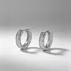 Pendientes Elegantes y de Moda Estilo Lujo Ligero, Plata S925 Incrustada con Circonita, Pendientes Versátiles y Modernos para Mujer