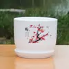 Caixa de Plantio Modular de Resina Cerâmica Imitação de Cerâmica Porcelana Branca Resina PP Tamanho Grande Prunus Orquídea Bambu Crisântemo Tigela Lótus Clívia Vaso de Flores