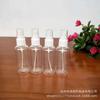 Botella rociadora de plástico transparente redonda de 60 ml con pulverizador fino para mascotas, loción para hombros redonda, muestra de alcohol líquido, subembotellada