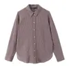 Roupas de Moda Europeias e Americanas Transfronteiriças, Camisa de Popeline Solta Listrada da Moda Mais Vendida do Aliexpress