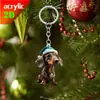 Novos Produtos Transfronteiriços Mais Vendidos Enfeites de Carro de Dachshund Pingentes para Mochila Decorações de Natal Planas em Acrílico