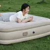 Colchão Inflável Automático Elevado de PVC para Acampamento ao Ar Livre Lazer Cama de Ar Dupla Flocado Espesso Cama Dobrável para Sesta