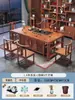 Conjunto de Mesa e Cadeiras de Chá para Varanda, Novo Conjunto de Mesa de Chá de Madeira Maciça Estilo Chinês, Conjunto Completo para Sala de Estar, Mesa Pequena para Preparo de Chá Kung Fu para Uso Doméstico