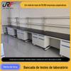 Bancada de Experimentos de Laboratório Resina Epóxi Mesa Operacional Aço Madeira Mesa Central Mesa Lateral Mesa para Químicos Hospital Escola