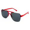 Gafas de Sol para Niños de Moda Sin Marco y de Alta Gama Gafas de Sol Ovaladas Anti-UV Gafas de Doble Puente 131 Rt147 3