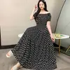 Vestido de Rayón Floral de un Hombro Estilo Étnico de Verano Cintura Elástica Falda de Playa Falda Larga Bohemia