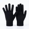 Luvas de Inverno Estilo Abacaxi em Falso Caxemira Tricotadas Quentes Jacquard com Forro de Fleece Toque Aconchegante Espesso Compatíveis com Tela de Toque