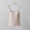 Camisola de Seda de Morera Modal para Mujer con Cinturón, Almohadilla en el Pecho, Base Interior, Primavera y Verano, Ajuste Delgado, Adelgazante, Ropa Exterior, Top sin Mangas