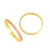 Ansioso pelo Método Antigo de Ouro de Areia Alta Retenção de Cor Moda Europeia e Americana Tendência Fivela de Diamante Dupla Fileira Vermelho Rosa Pulseira Simples Moda Versátil
